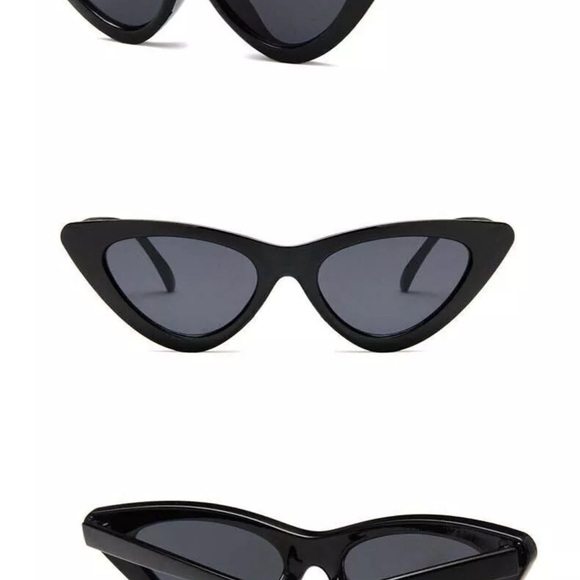Black Cat Eye Sunglasses Oval CATEYE Lens  (Black / Smoke) - Picture 5 of 5